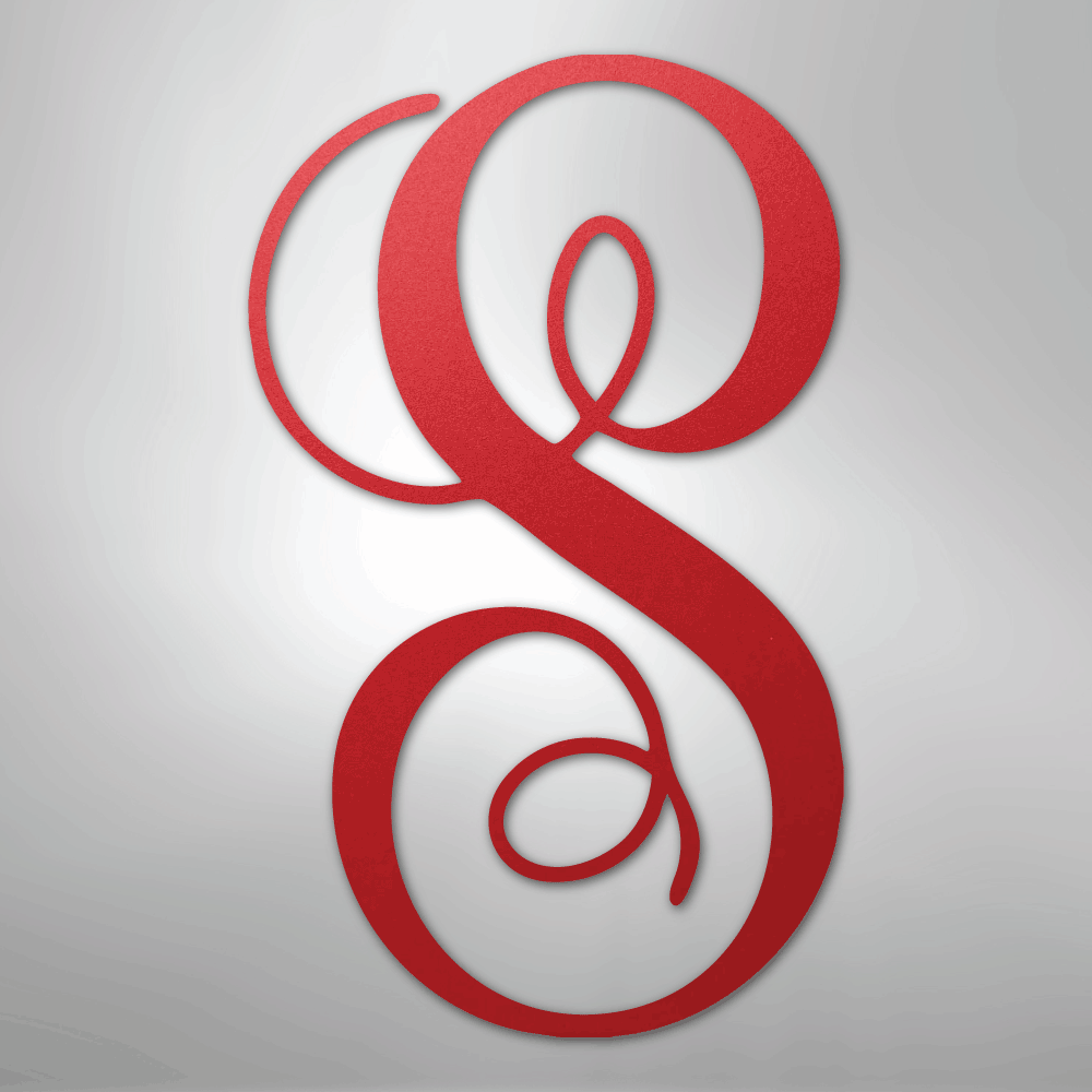 Fancy Initial Monogram - Steel Sign