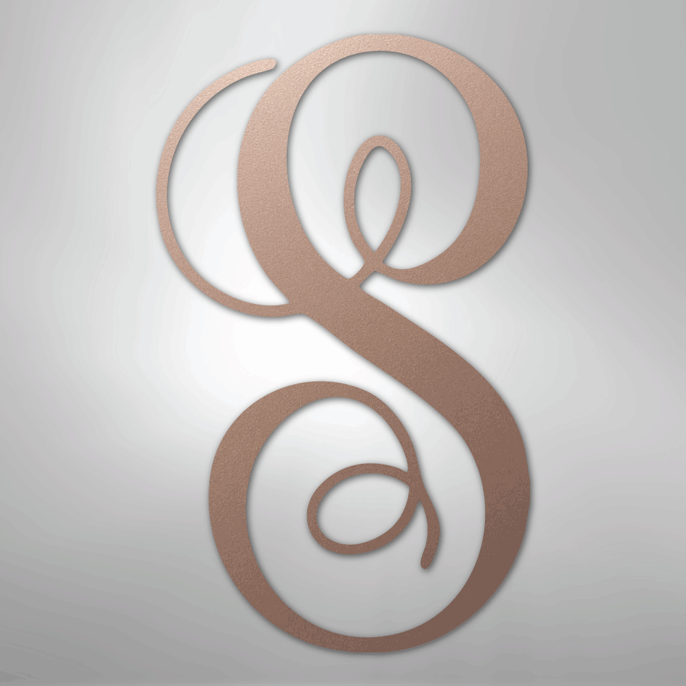 Fancy Initial Monogram - Steel Sign
