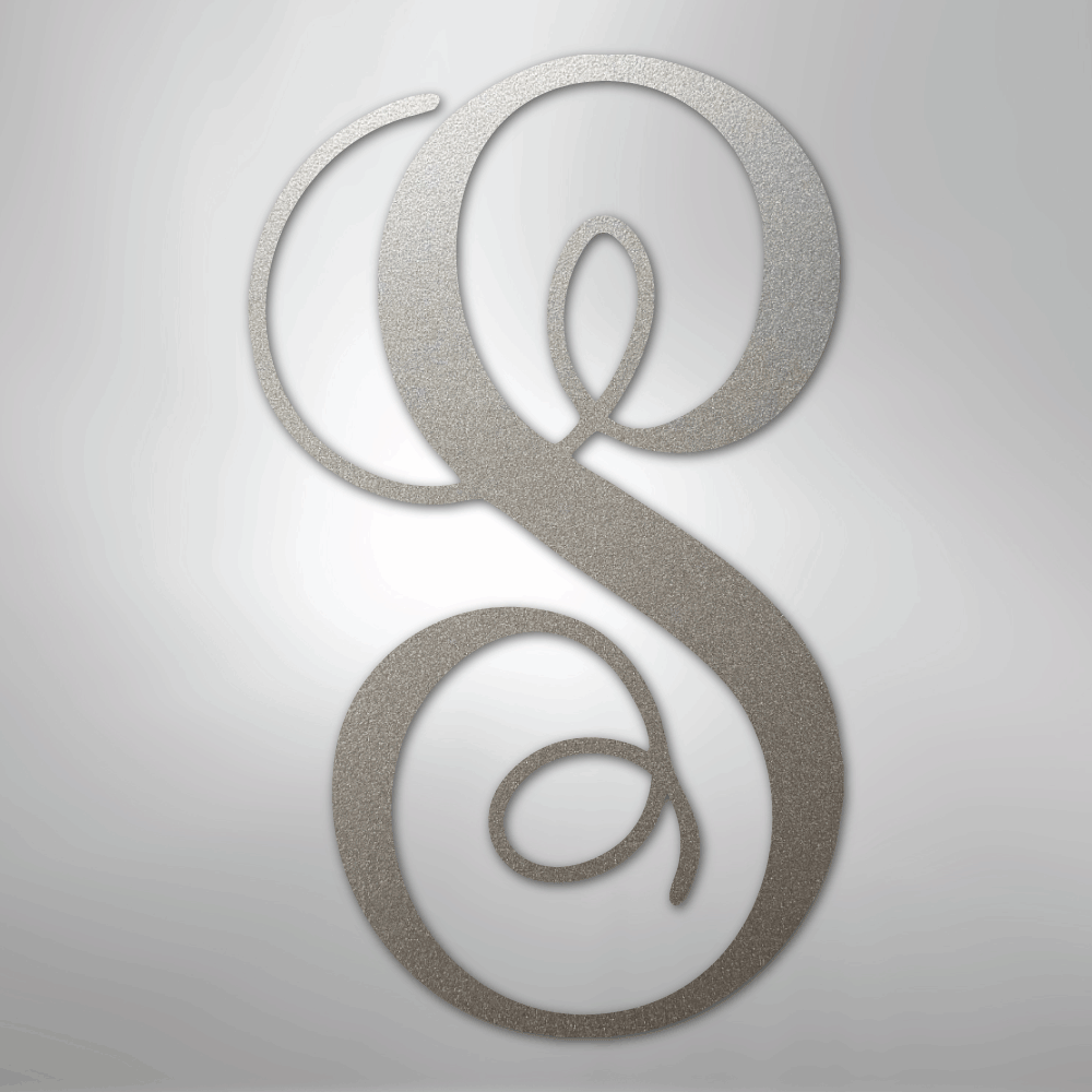 Fancy Initial Monogram - Steel Sign