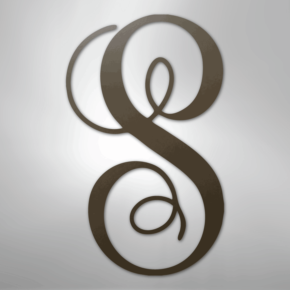Fancy Initial Monogram - Steel Sign