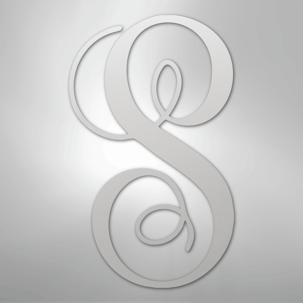 Fancy Initial Monogram - Steel Sign