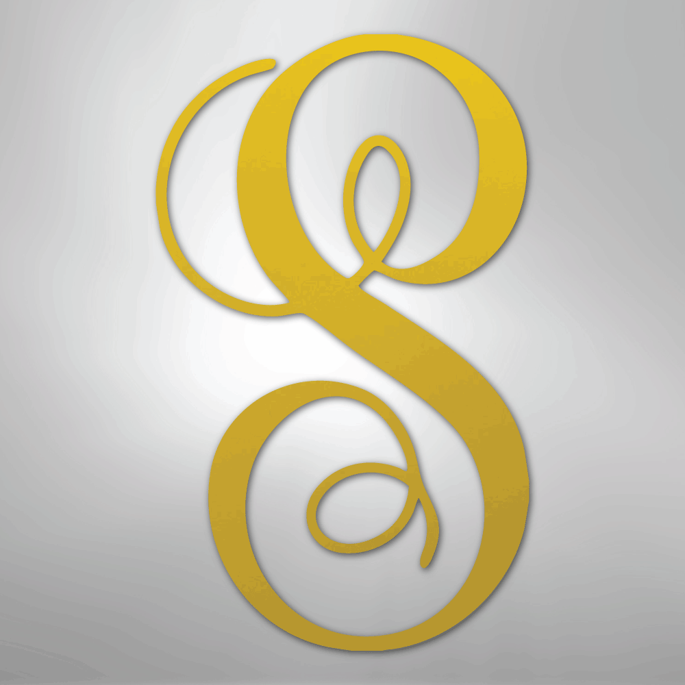 Fancy Initial Monogram - Steel Sign