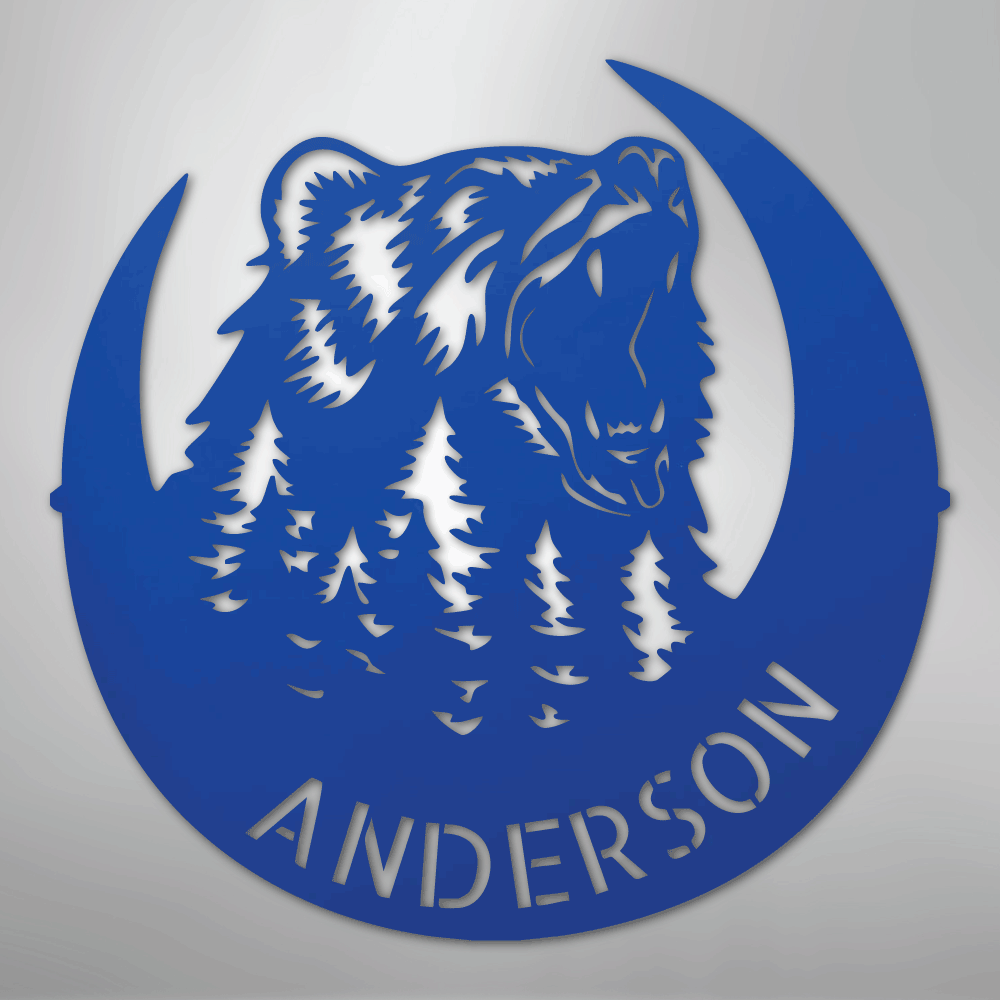 Roaring Bear Monogram - Steel Sign