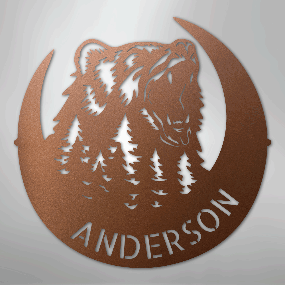Roaring Bear Monogram - Steel Sign