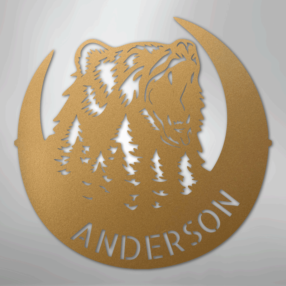 Roaring Bear Monogram - Steel Sign
