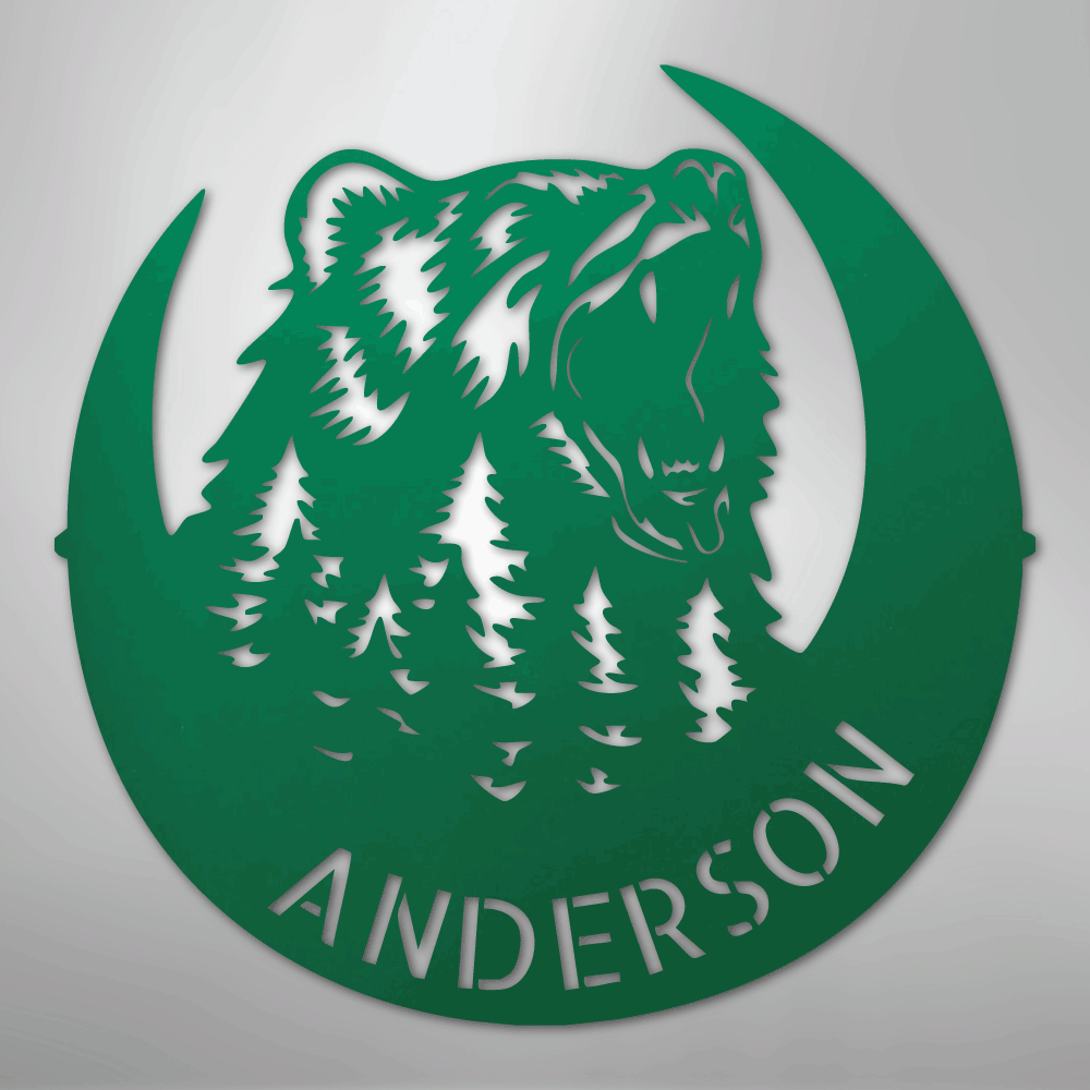 Roaring Bear Monogram - Steel Sign