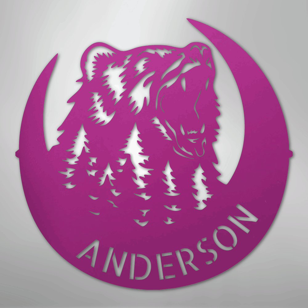 Roaring Bear Monogram - Steel Sign