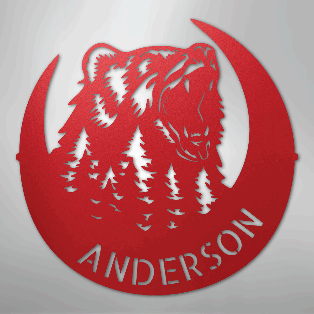 Roaring Bear Monogram - Steel Sign