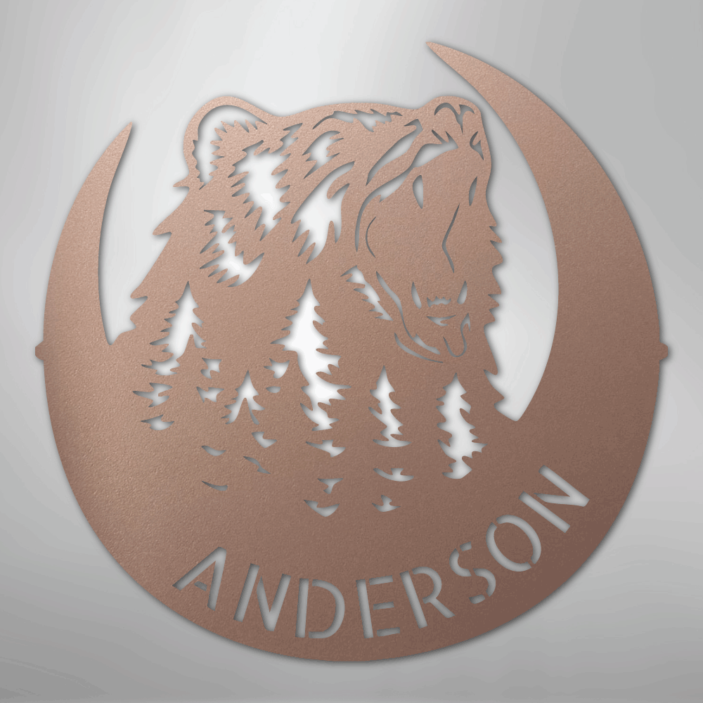 Roaring Bear Monogram - Steel Sign