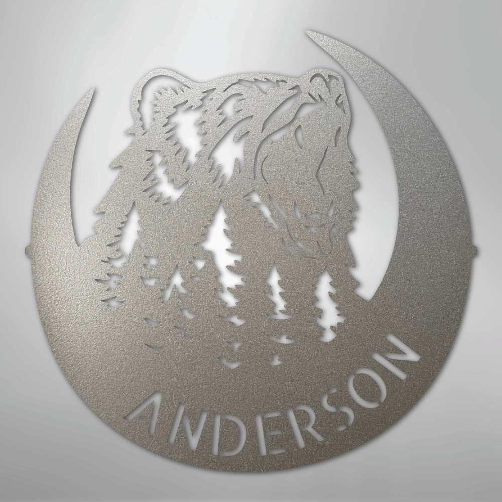 Roaring Bear Monogram - Steel Sign