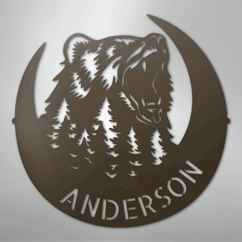 Roaring Bear Monogram - Steel Sign
