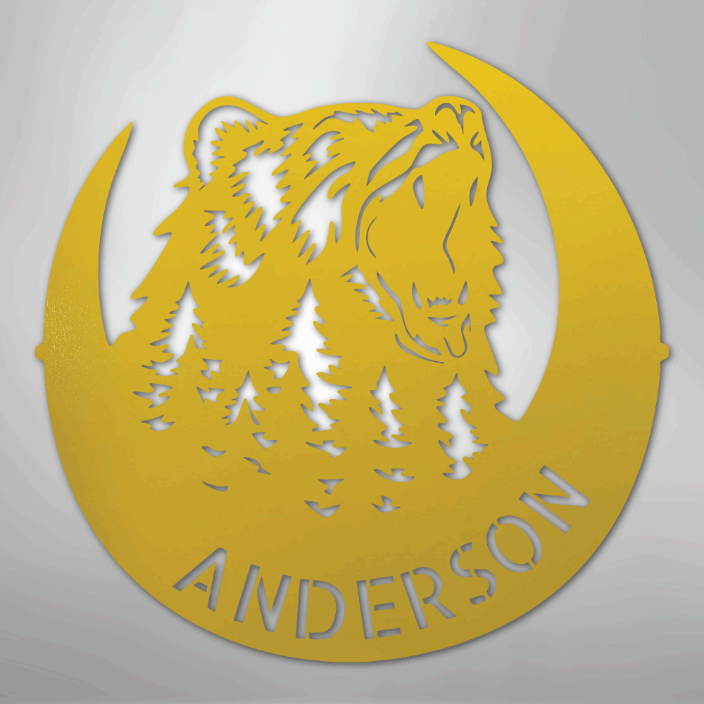 Roaring Bear Monogram - Steel Sign