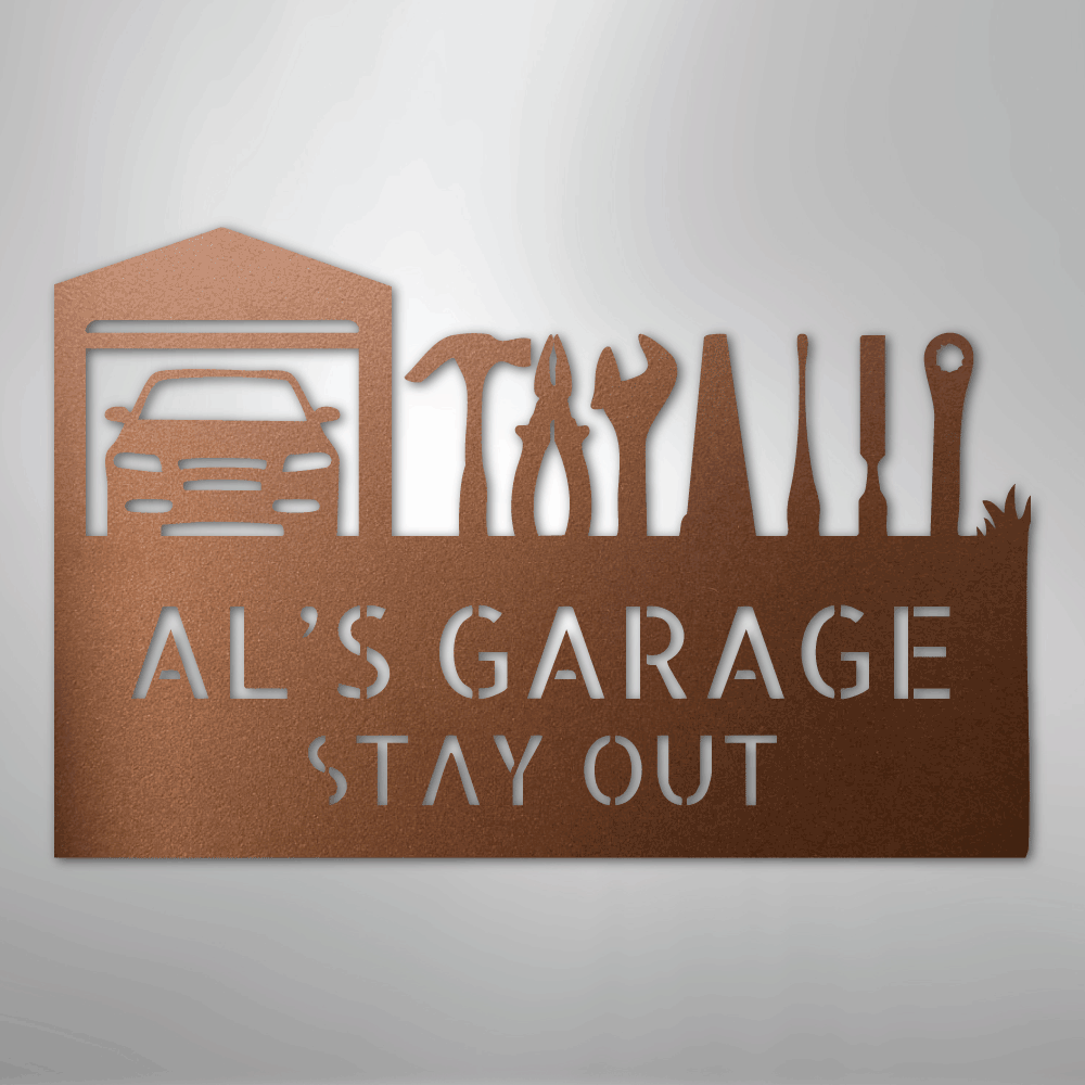 Master Of The Garage Monogram - Steel Sign