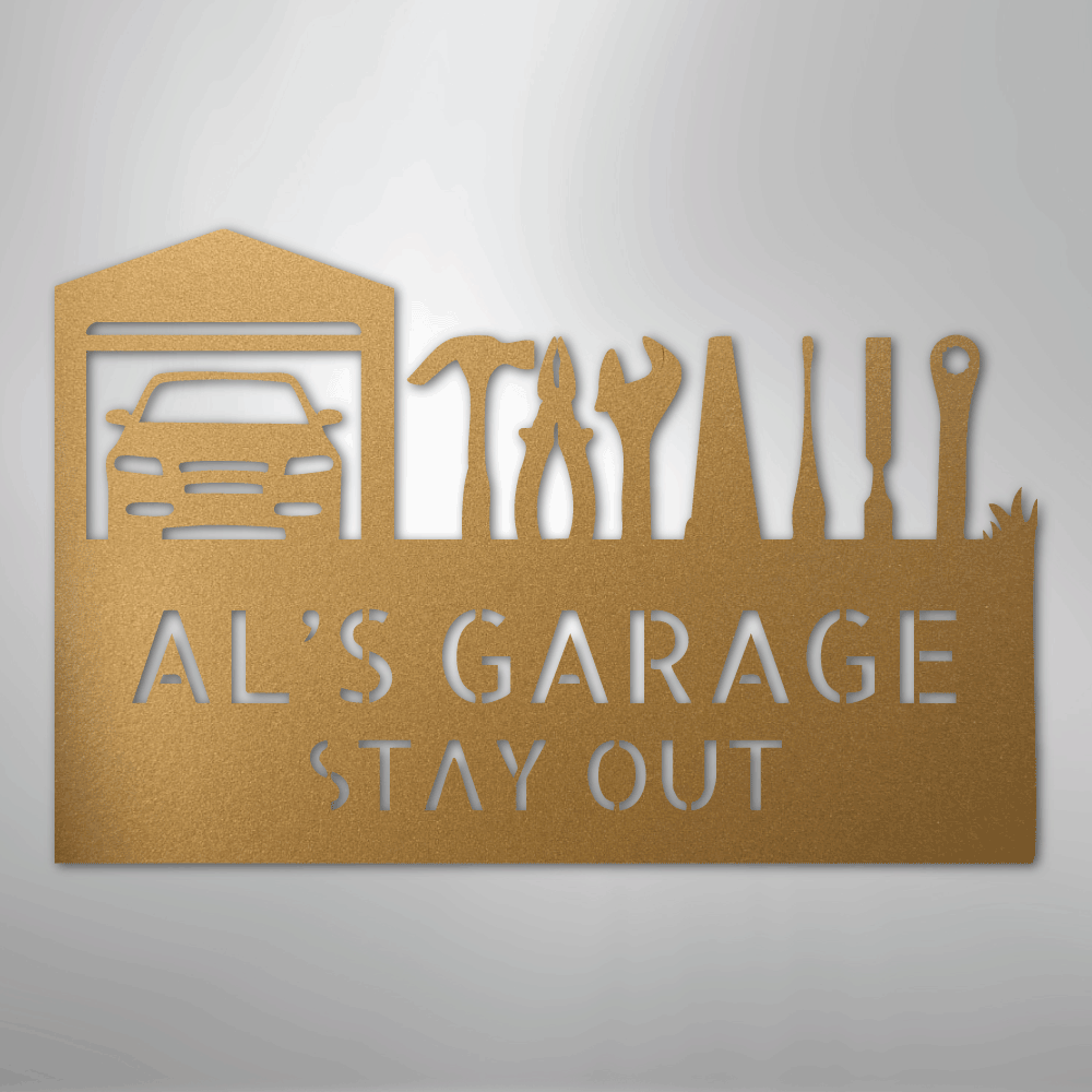 Master Of The Garage Monogram - Steel Sign