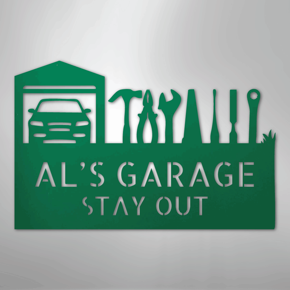 Master Of The Garage Monogram - Steel Sign