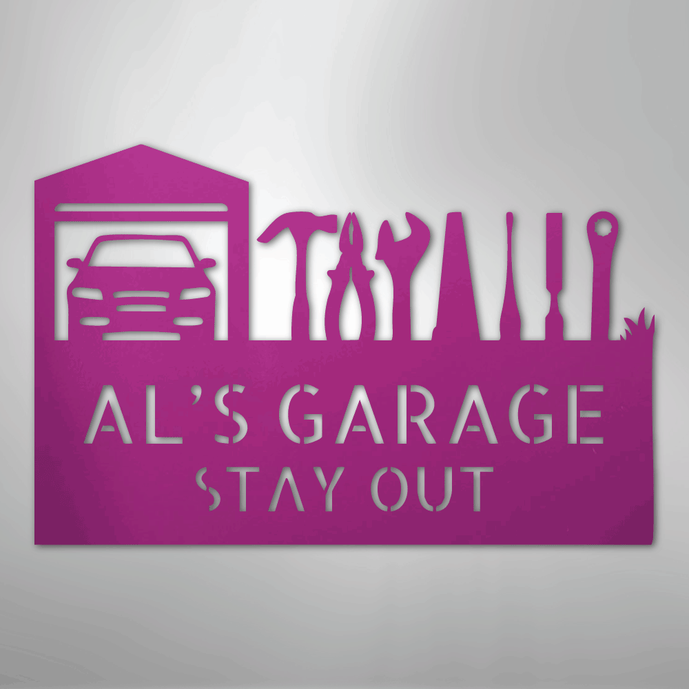 Master Of The Garage Monogram - Steel Sign