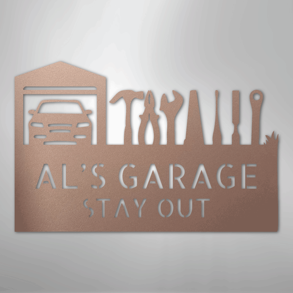 Master Of The Garage Monogram - Steel Sign