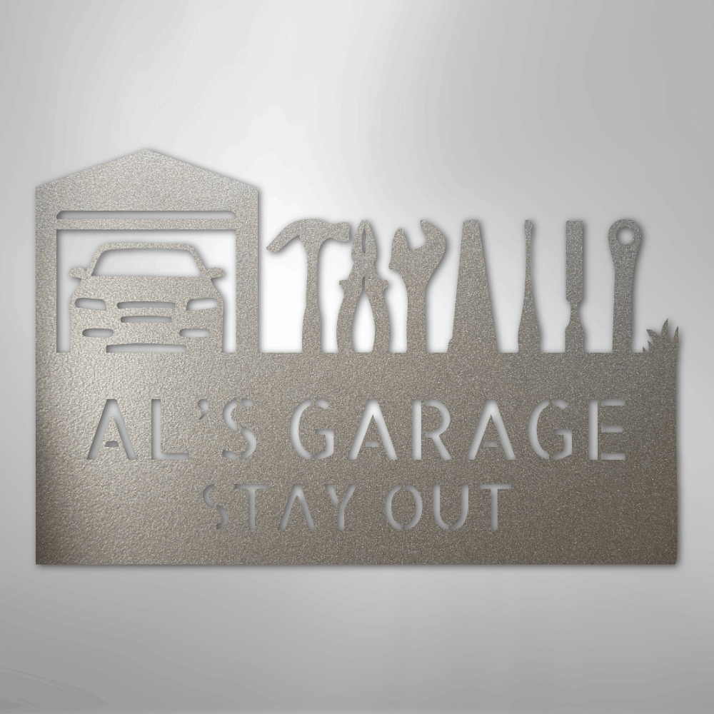 Master Of The Garage Monogram - Steel Sign