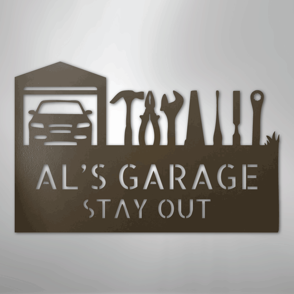 Master Of The Garage Monogram - Steel Sign