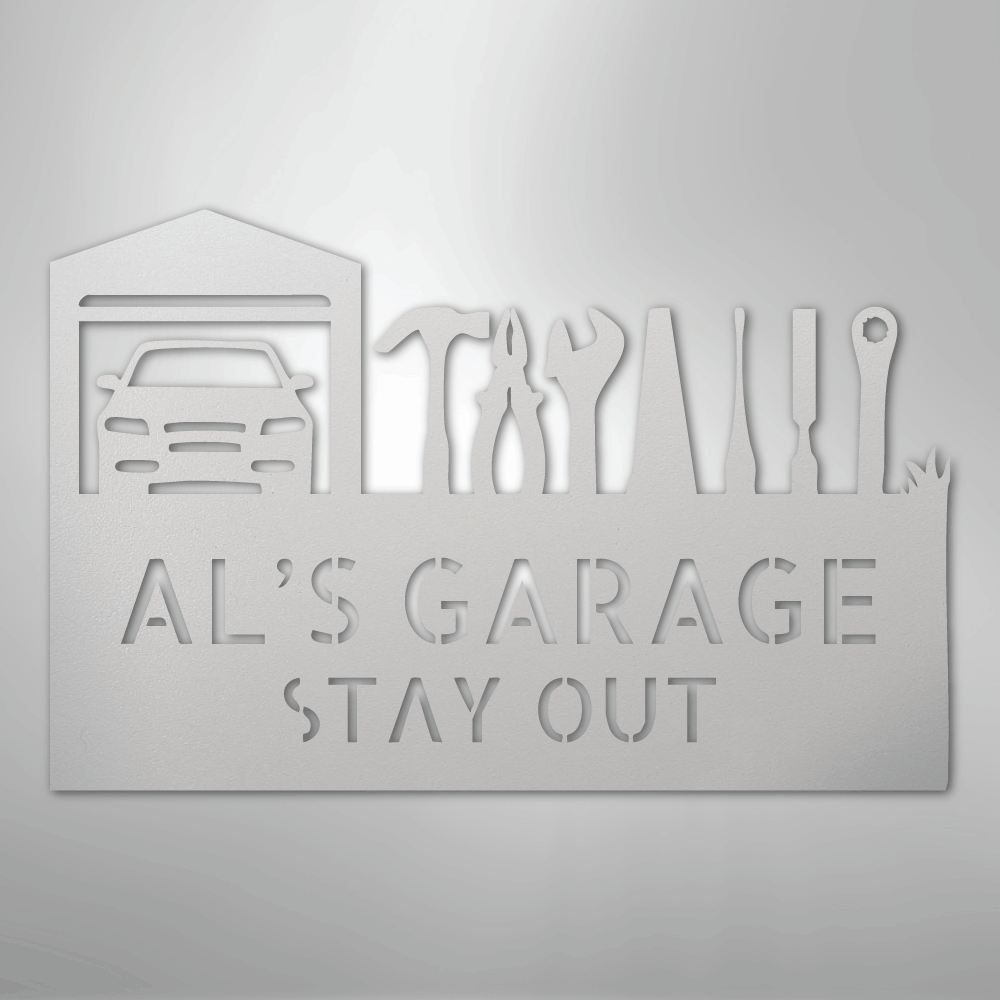 Master Of The Garage Monogram - Steel Sign