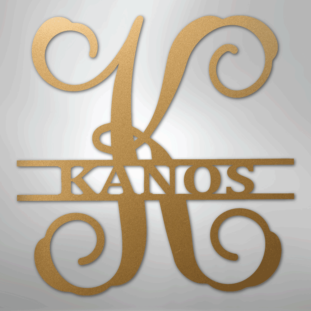 Vine Family Monogram - Steel Sign