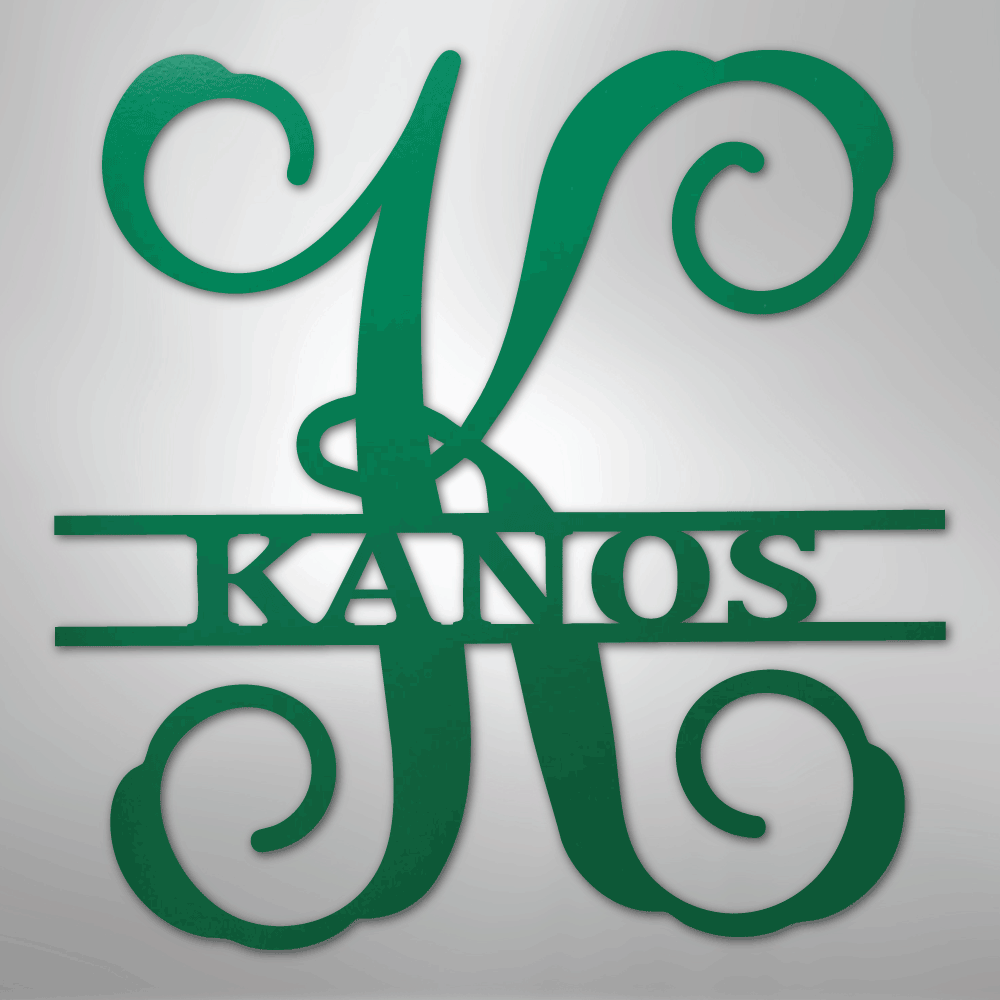 Vine Family Monogram - Steel Sign