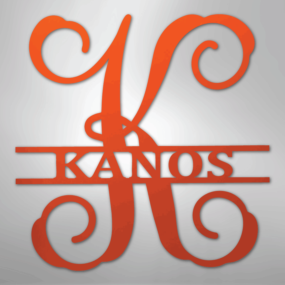 Vine Family Monogram - Steel Sign