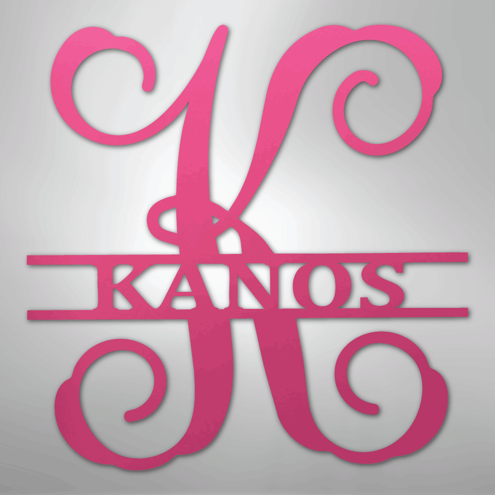 Vine Family Monogram - Steel Sign