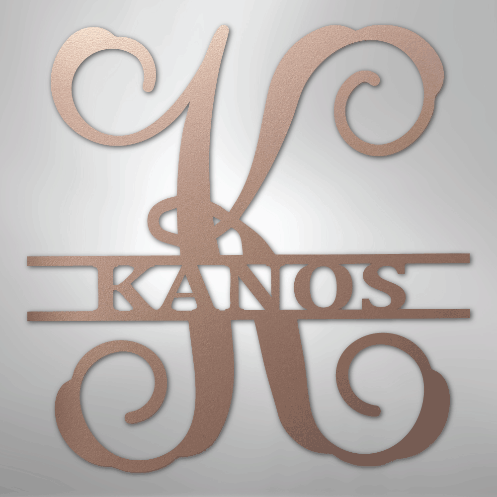 Vine Family Monogram - Steel Sign