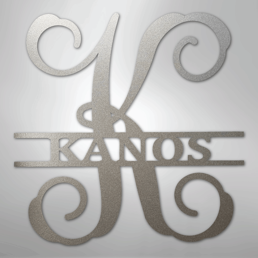 Vine Family Monogram - Steel Sign