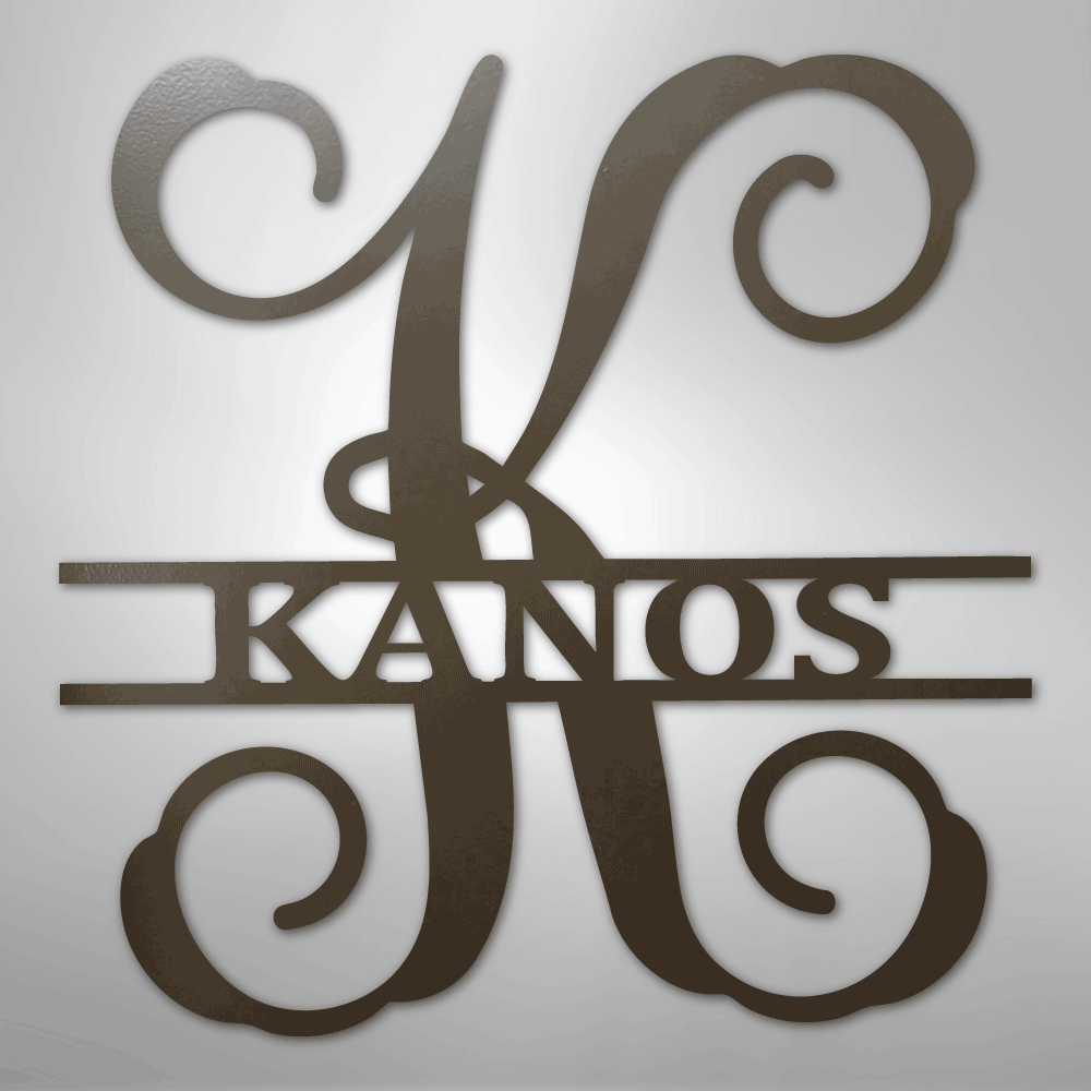 Vine Family Monogram - Steel Sign
