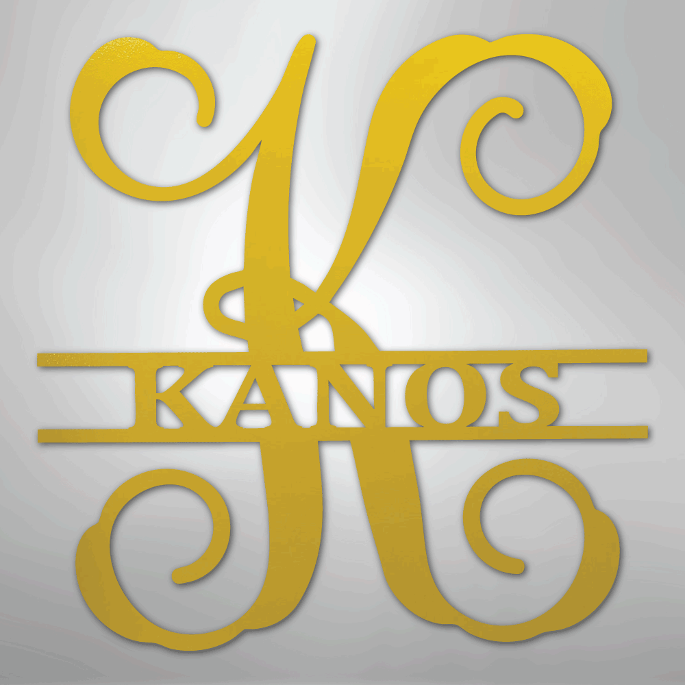 Vine Family Monogram - Steel Sign