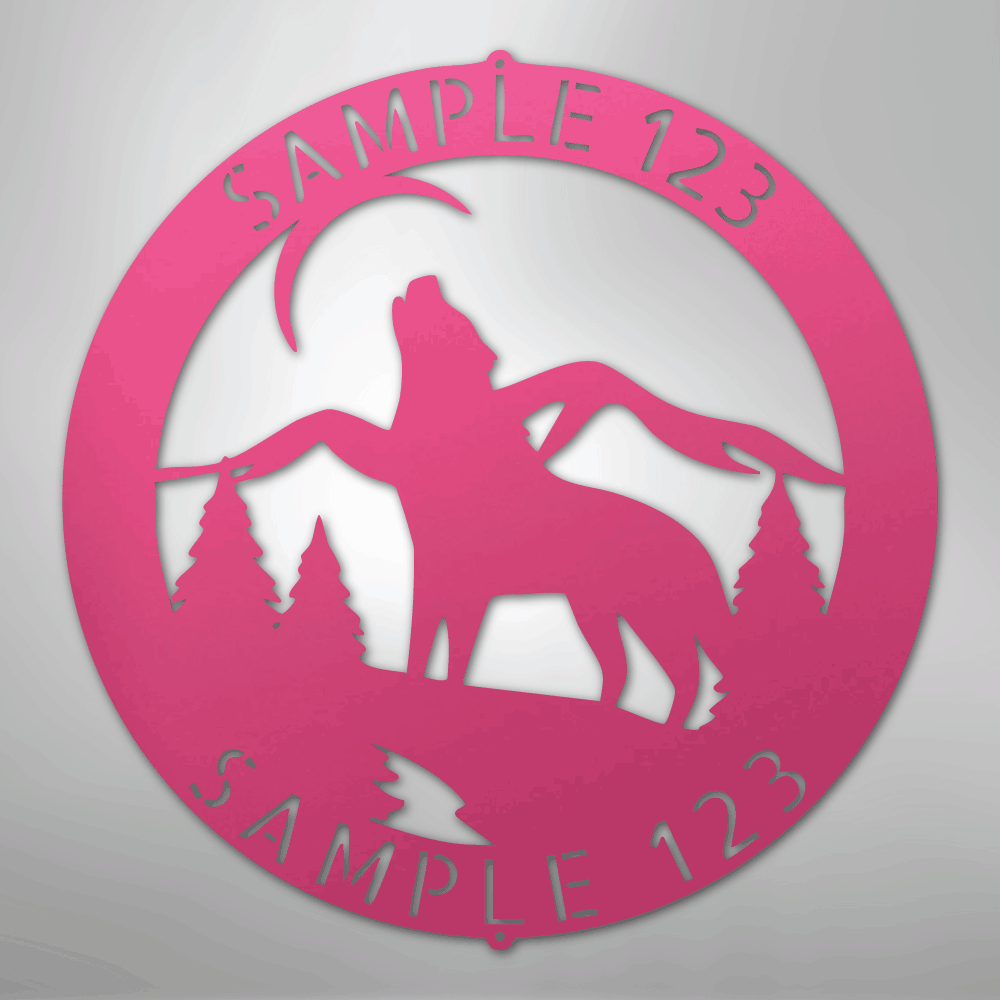 Howling Wolf Monogram - Steel Sign
