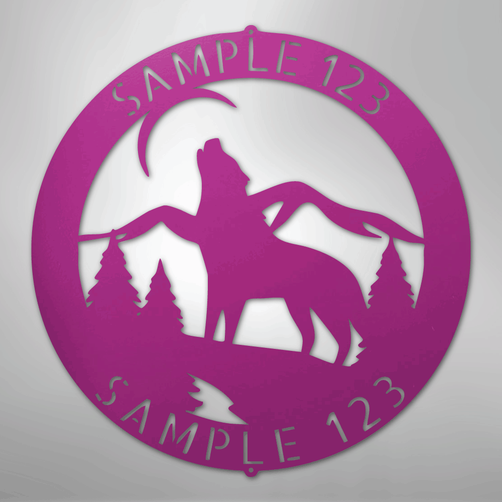 Howling Wolf Monogram - Steel Sign