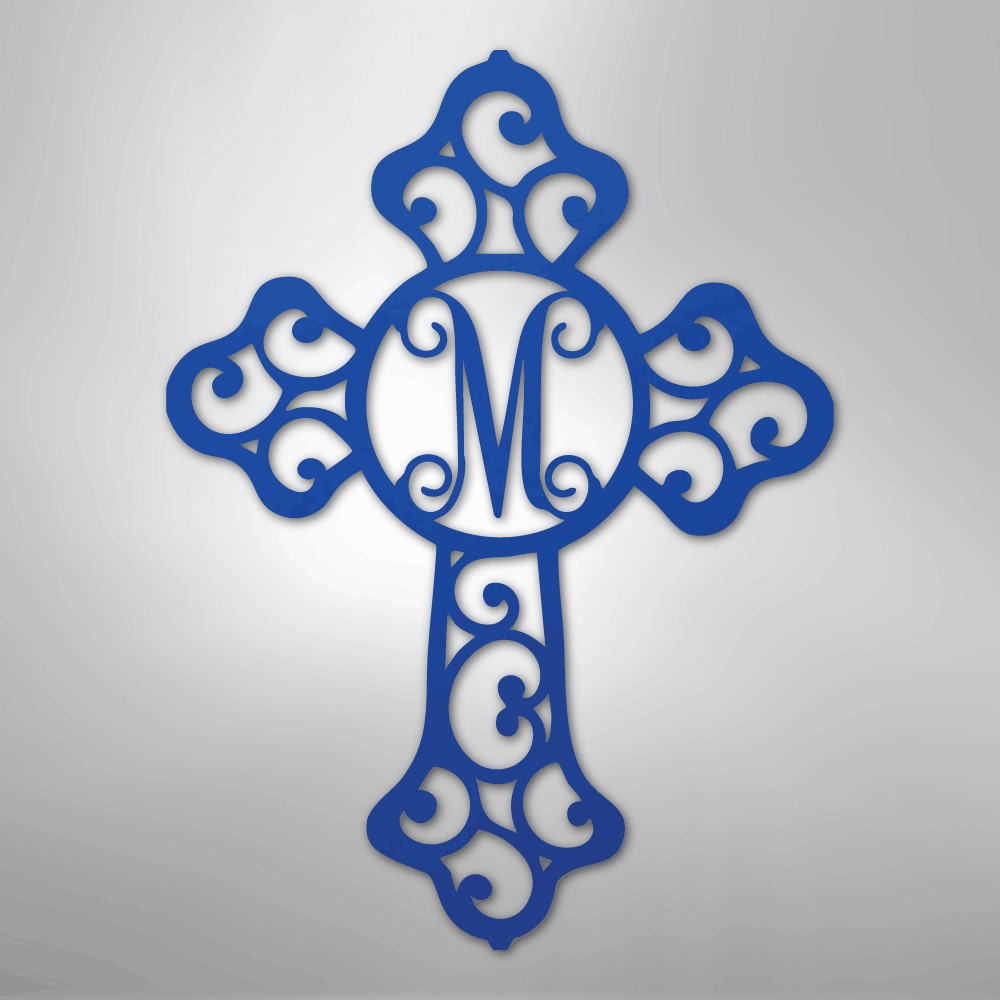 Initial Cross Monogram - Steel Sign