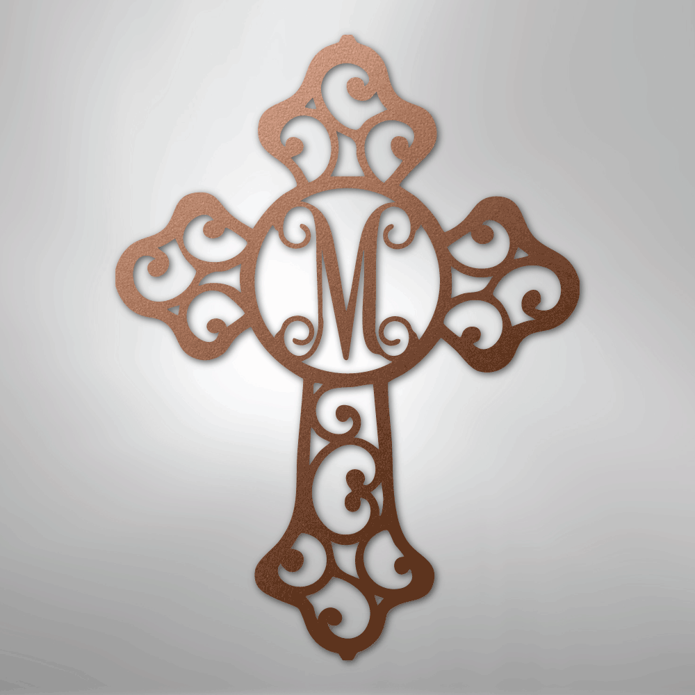 Initial Cross Monogram - Steel Sign
