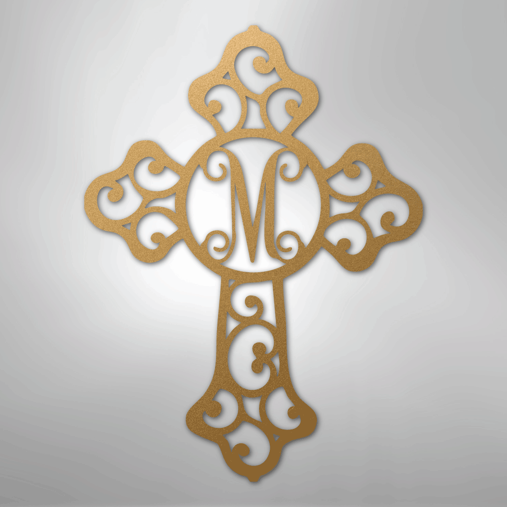 Initial Cross Monogram - Steel Sign