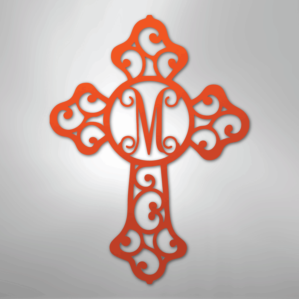 Initial Cross Monogram - Steel Sign