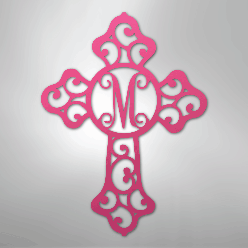 Initial Cross Monogram - Steel Sign