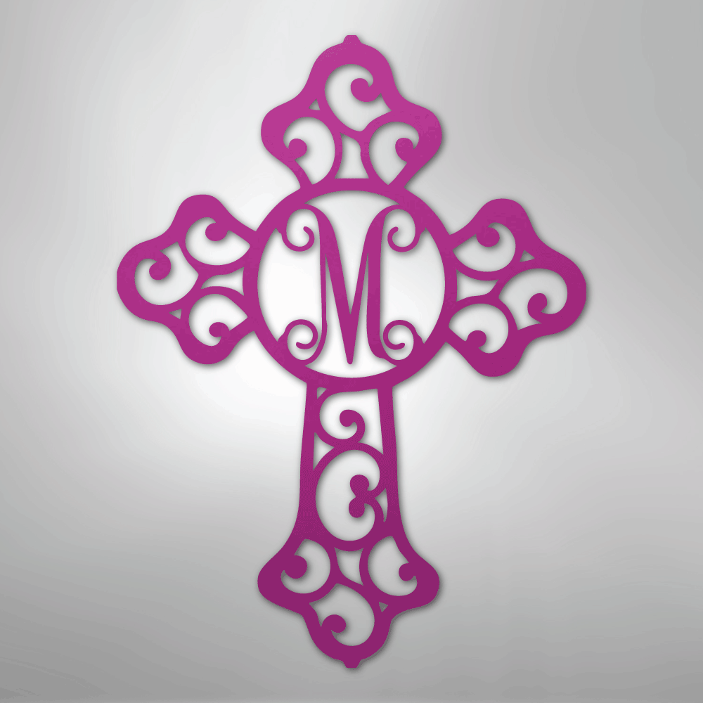 Initial Cross Monogram - Steel Sign