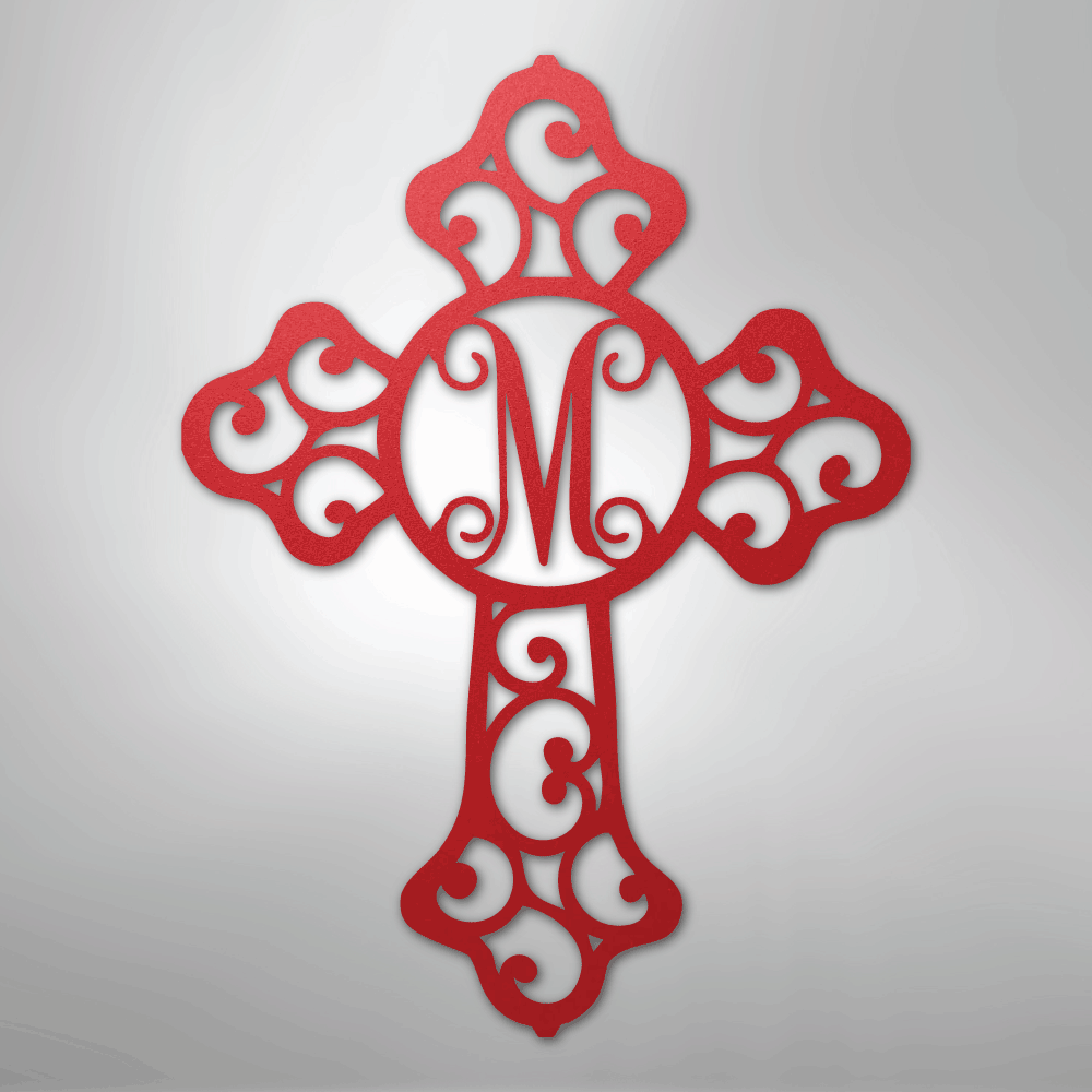 Initial Cross Monogram - Steel Sign