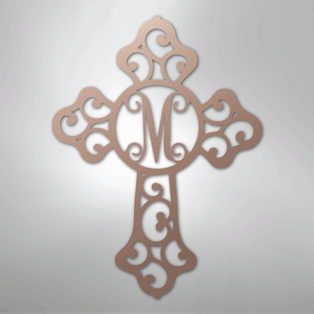Initial Cross Monogram - Steel Sign