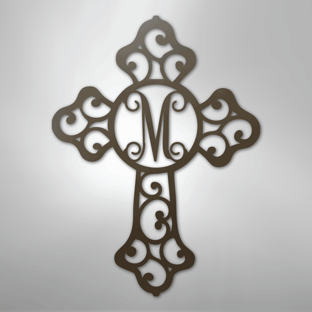Initial Cross Monogram - Steel Sign