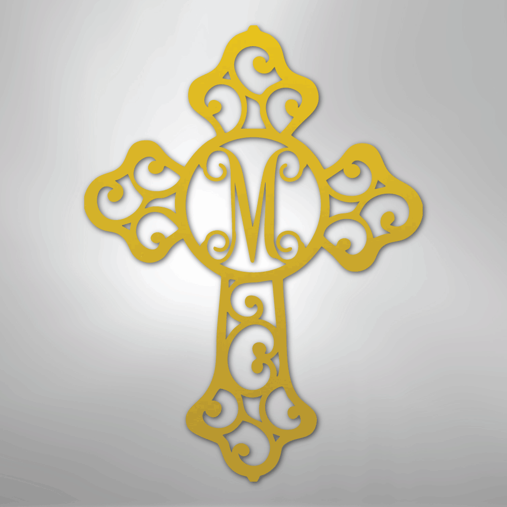 Initial Cross Monogram - Steel Sign