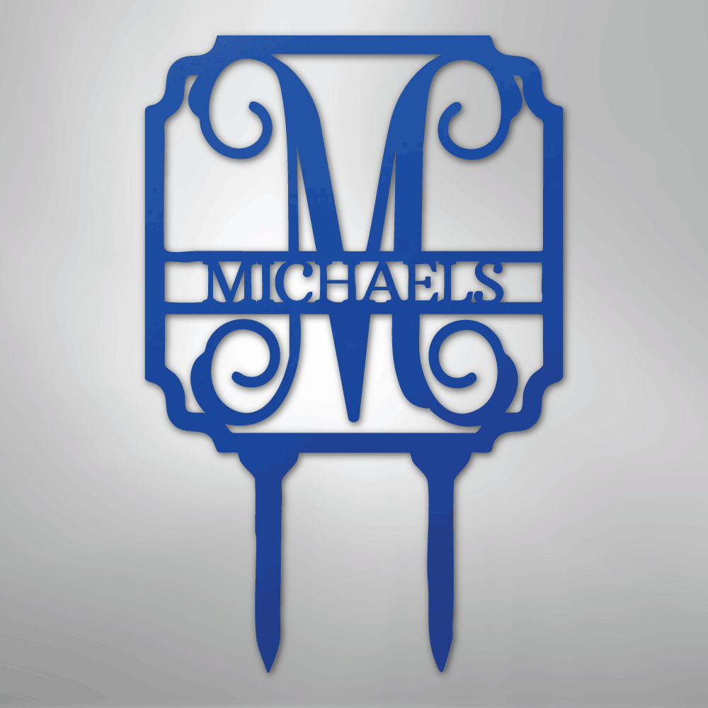 Vine Stake Monogram - Steel Sign