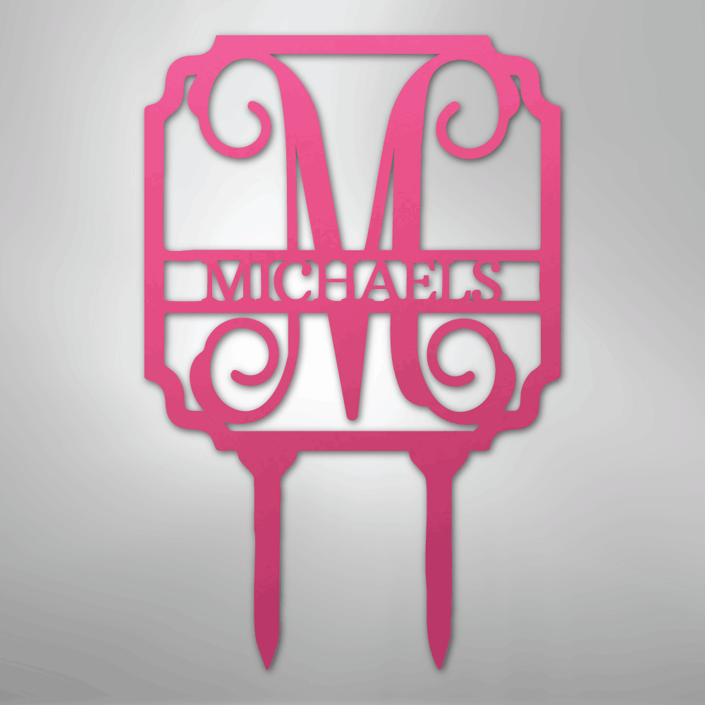 Vine Stake Monogram - Steel Sign