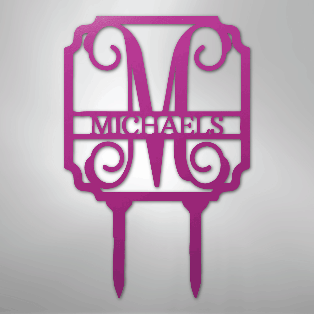 Vine Stake Monogram - Steel Sign