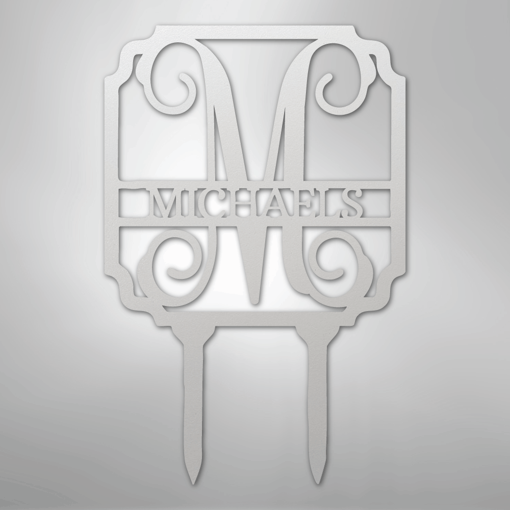 Vine Stake Monogram - Steel Sign