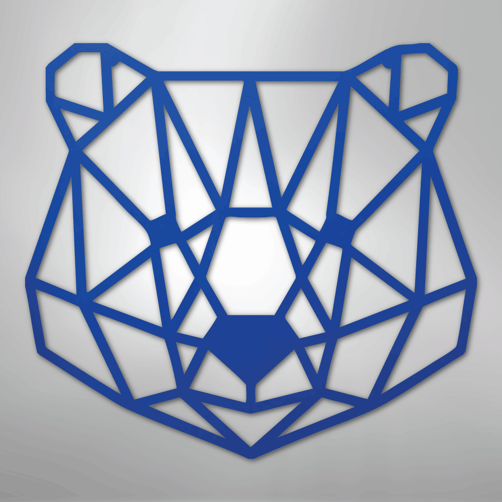 Geometric Bear - Steel Sign