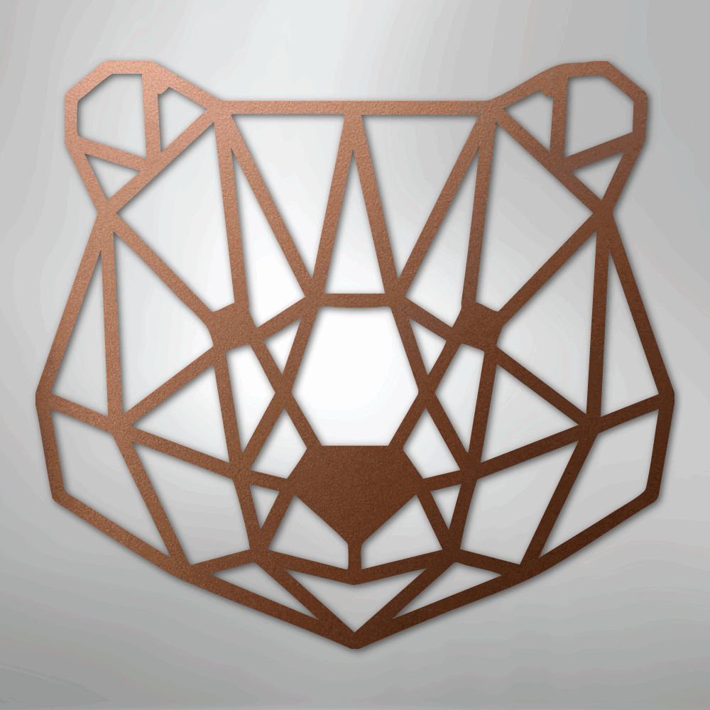 Geometric Bear - Steel Sign